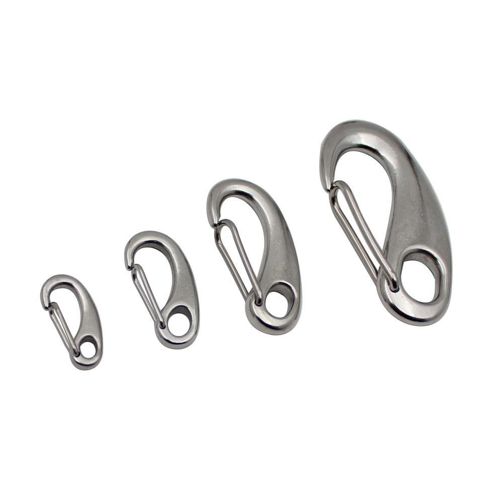 1/2/5 шт. Яйцевидные пружинные карабины из морской стали 316, многофункциональные карабины для походов и кемпинга, быстросъемный крючок