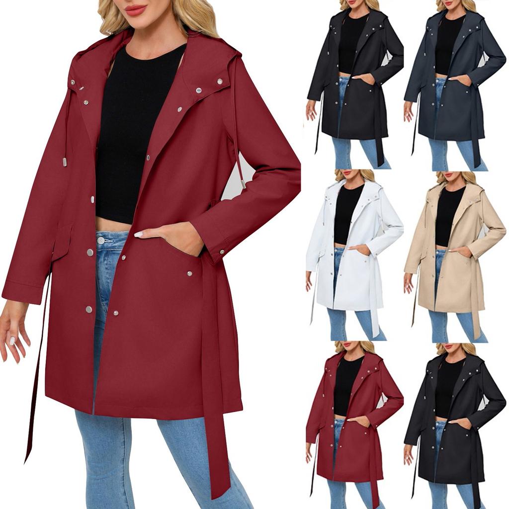 Женская модная однотонная куртка с длинным рукавом на молнии с капюшоном