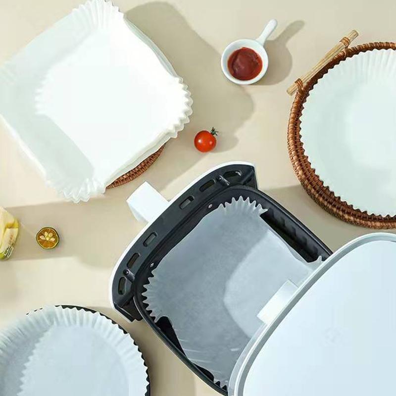 Специальная бумага для фритюрницы Пищевой силиконовый масляный бумажный лоток Бумажный лоток Масловпитывающая бумага Пищевая подложка Бумага для барбекю Домашняя выпечка