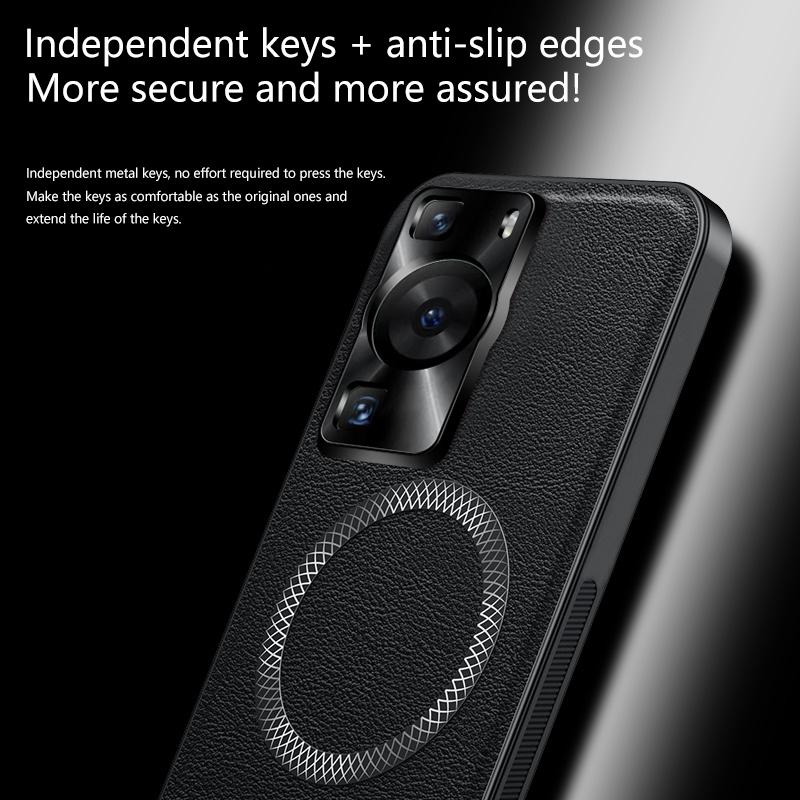Для Huawei P60 Pura 60 Чехол Магнитный Элегантный Кожа Износостойкий Объектив Полностью Закрыт Нескользящий Захват Защита Края Чехол