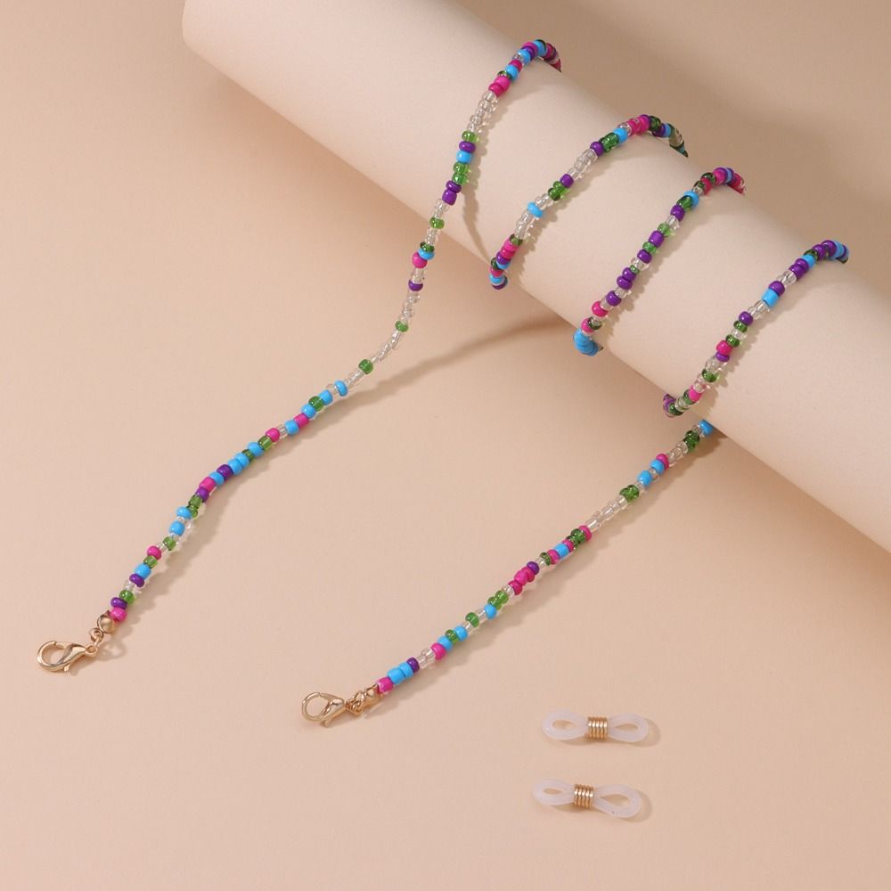 Colorful Colorful Bead Glasses Chain Metal Chain Eyeglass Lanyard Non-slip Sunglasses Chains Girls