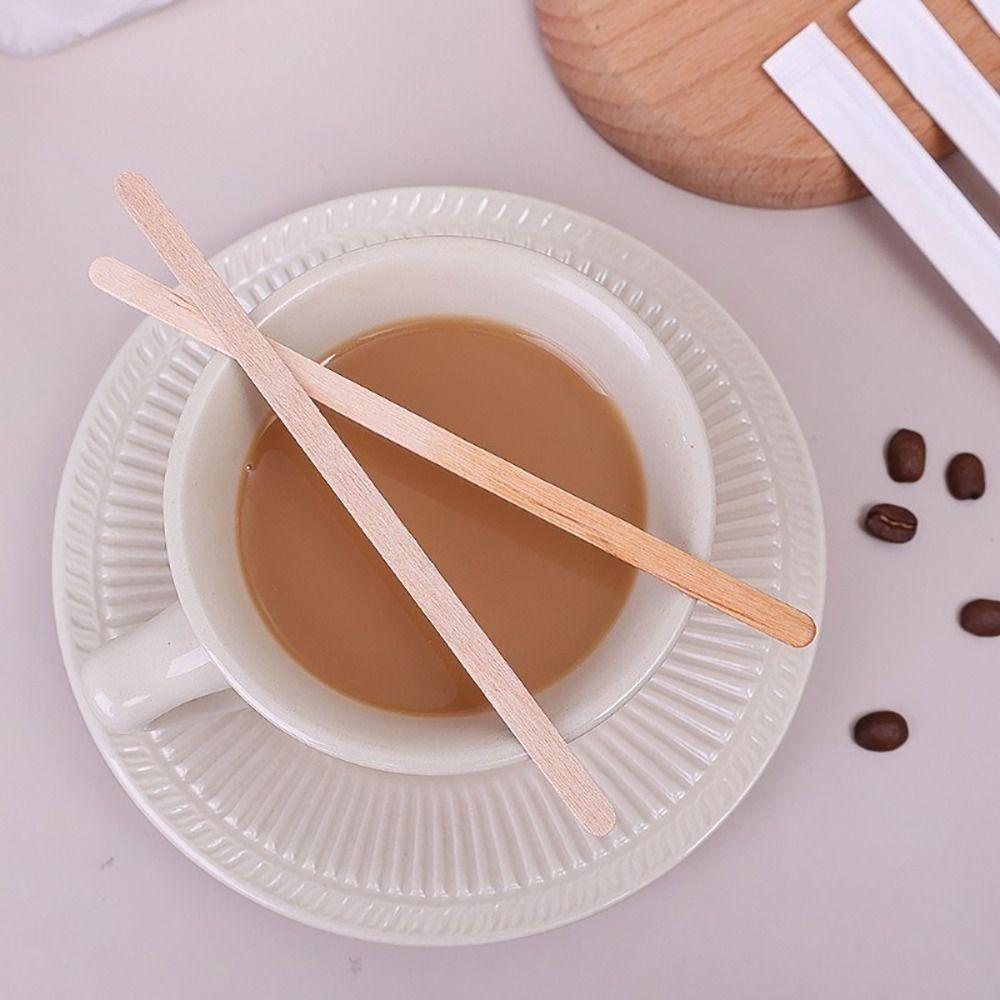 100Pcs 14/18cm Coffee Stirrer Sticks Single Package Drinking Stir Coffee Supply