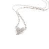 [I9804] - White 'Love' Silver Necklace