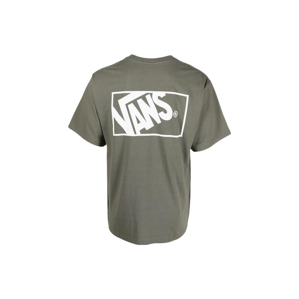 Vans FW22 Letter Logo Printed Round Neck Short Sleeve T-Shirt Men Tops Olive-Green VN0A7SPRYLS1CO