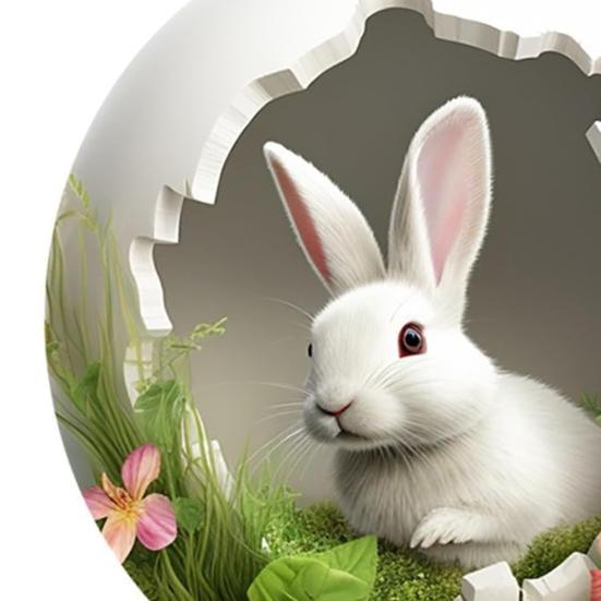 1/5Pcs Easter Rabbit Ornament Easter Bunny Tree Hole Acrylic Pendant Door Window Hanging Decoration for Holiday Home Decor