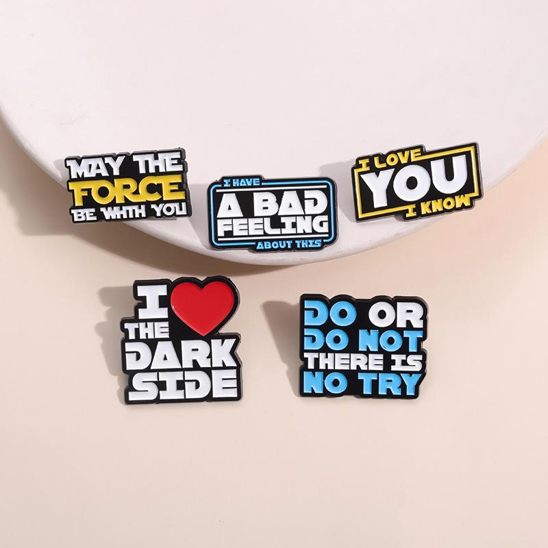 Sci-fi Movies Enamel Pins Custom The Force Brooches Lapel Badges Punk Gothic Film Lines Jewelry Gift for Fans Kids Friends