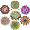 6pc/Sets Diamond Painting Coasters 5D DIY Round Diamond Mosaic Mandala Cup Coasters with Holder