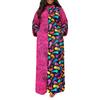 Oversized Women Long Sleeve Print Patchwork Casual Loose Maxi Kaftan Dress