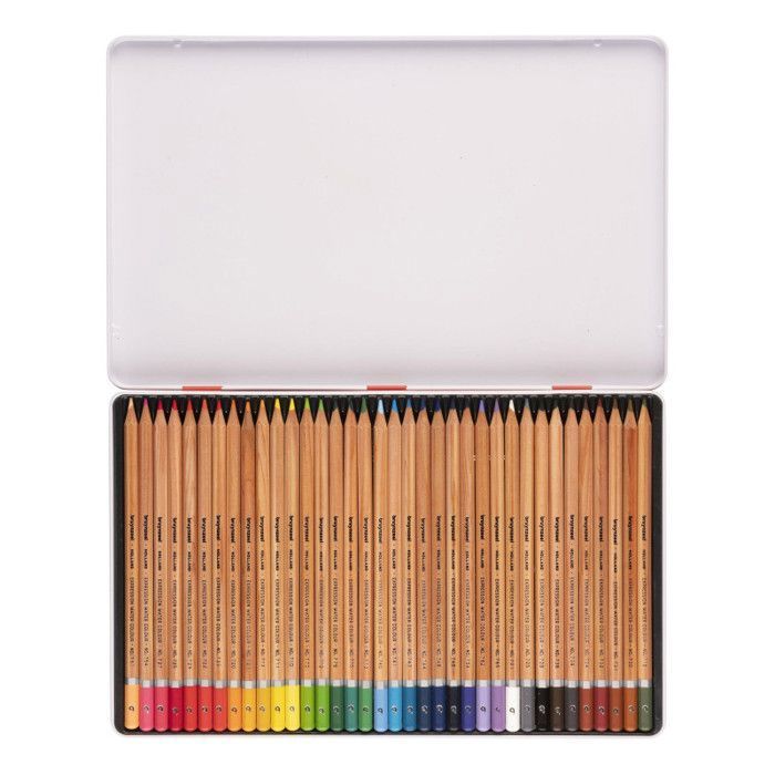 Crayons de couleur aquarelle - BRUYNZEEL - Expression - Étui de 36 - Hexagonal - Mine 2,9 mm