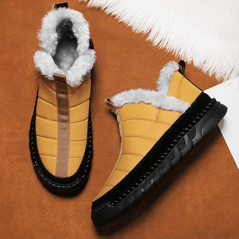 Winter Snow Boots for Men Fur Lined Warm Ankle Boots Waterproof Outdoor Boots Men's Lightweight Comfortable Walking Short Booties Shoes