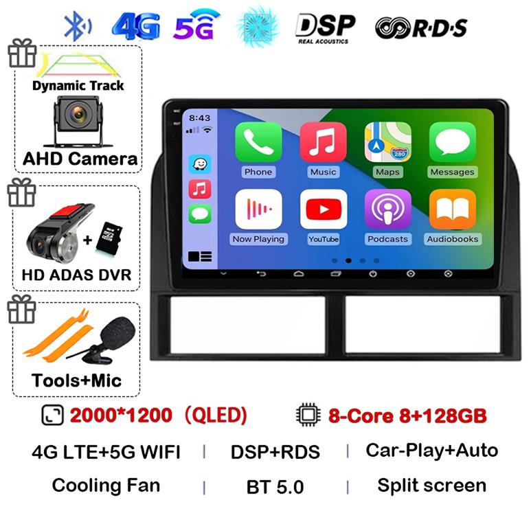 Android 14 Carplay Wifi+4G автомобильное радио для Jeep Grand Cherokee II WJ 1998-2001 2002 2003 2004 мультимедийный видеоплеер GPS стерео