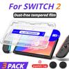 Легкая установка Защитная пленка для экрана для игровой консоли Nintendo Switch 2 HD Закаленное стекло Защитные пленки от царапин с колпачками для джойстиков