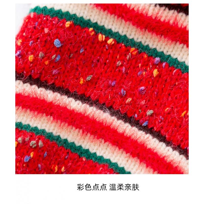 Pet Cat Sweater Warm Thick Knit Sleeveless Jumper With Stripes Polka Dots Winter Fall Adult Kitten