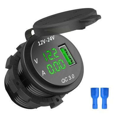 Автомобильное зарядное устройство USB QC 3.0 USB 5 В/3 А цифровой светодиодный вольтметр с дисплеем водонепроницаемый