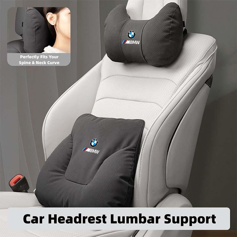 Leather Car Seat Headrest Neck Pillow Lumbar Support Mat For BMW E87 E70 E91 E30 G20 E92 E93 E60 E46 E90 G30 E53 X1 DL3