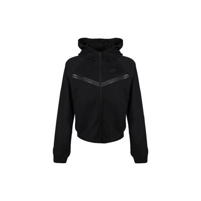 Спортивная женская куртка-бомбер Windrunner Full-Zip Hoodie из флиса с капюшоном черного цвета CW4299-010