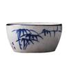 Hand-Painted Blue & White Coarse Pottery Teacup Set - Ceramic Gongfu Tea Cup, Small Cup for Pu'er Tea Ceremony