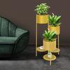 Золотая угловая подставка для растений для комнатных растений, высокая железная подставка для цветочных горшков в виде лестницы, 40x79,5 см - Прочная металлическая полка для растений