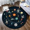 Космическая Вселенная вектор НЛО и множество планет в галактике круглые ковры для спальни Солнечная система детский ковер украшение гостиной