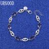 925 Sterling Silver Purple AAA Zircon Bracelet Fashion Wedding Jewelry