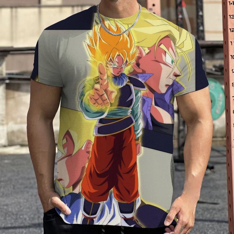 2026 Летняя Ретро Футболка Dragon Ball для Фитнеса Мужская Оверсайз 3D Печать Короткий Рукав Семейная Унисекс Детская Спортивная Футболка
