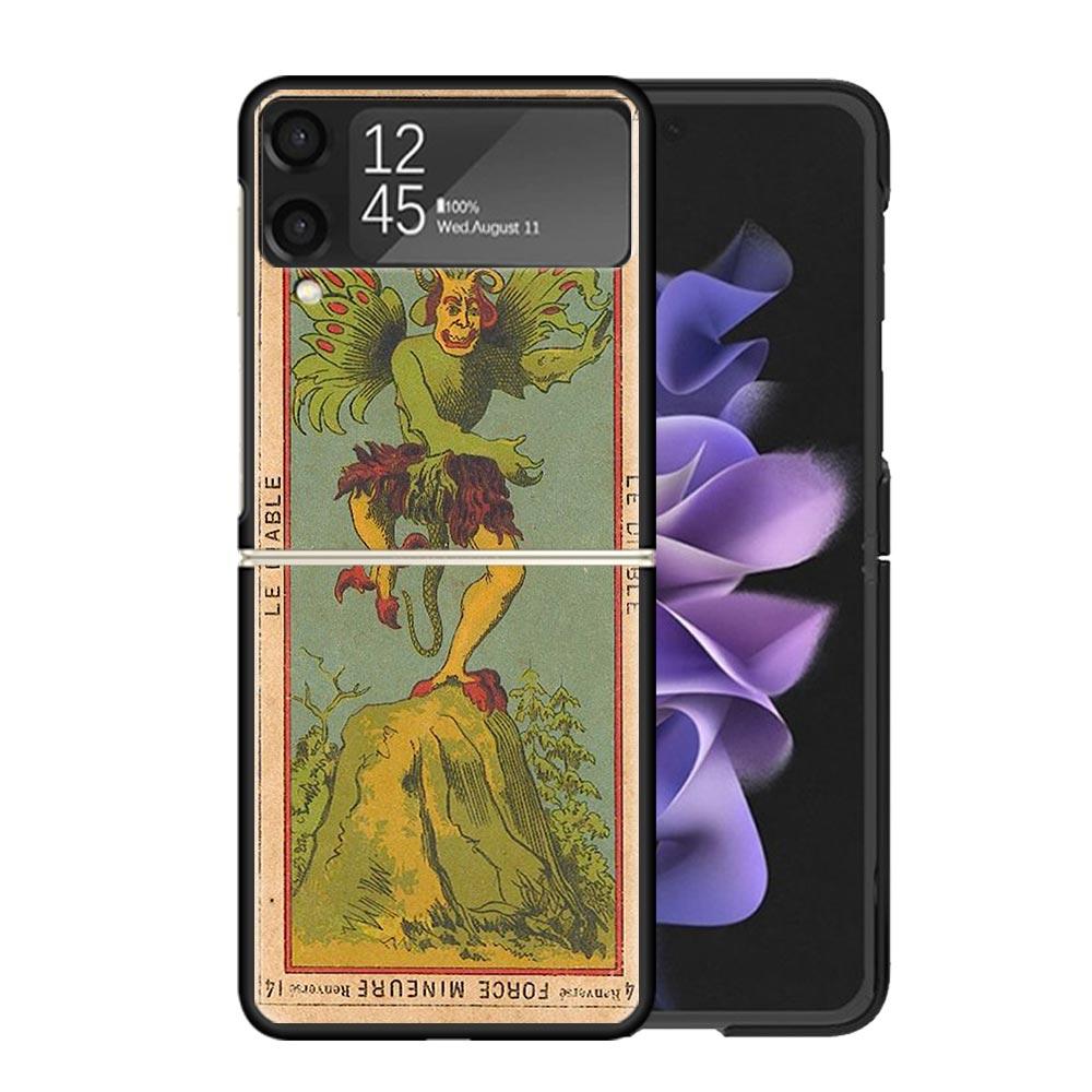 Tarot Cards Reading Art Cases For Samsung Galaxy Z Flip 4 5 6 7 3 Z Flip7 Flip6 Flip4 Flip5 Flip3 5G Hard Shockproof Fundas Cove