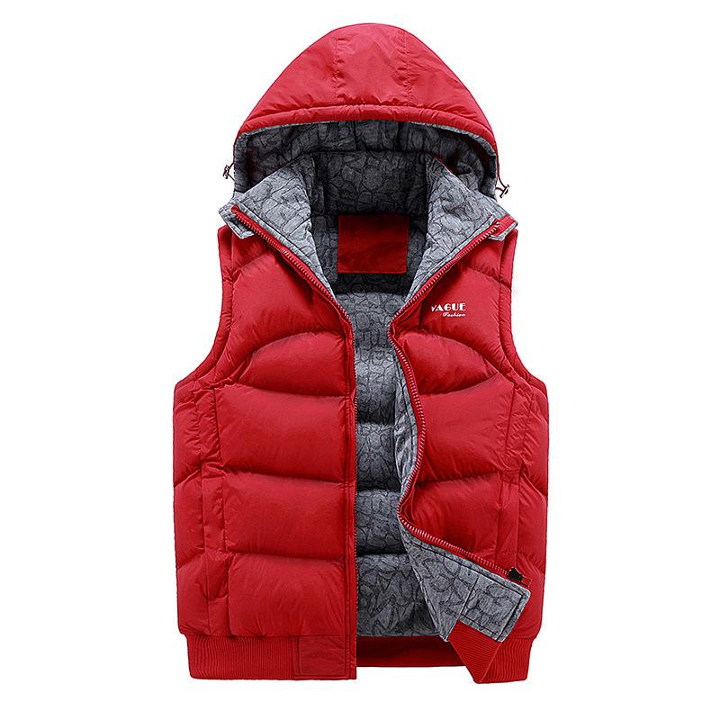 Мужская куртка без рукавов Veste Homme, зимняя мода, повседневные пальто, мужское хлопковое пальто с капюшоном и подкладкой