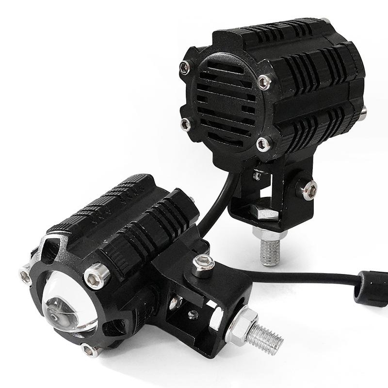 Two-color Small Steel Cannon, Motorcycle LED Spotlight, Two-color Headlight Lighting Modification Lamp, High and Low Beam, Super Bright and Waterproof