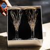 A Pair of High-end Gold-painted Red Wine Glasses, Light Luxury Household Crystal Glass Goblets, and a Gift Box.