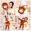 Realistic Gorilla Plush Toy Soft Stuffed Monkey with Movable Limbs & Detailed Fingers Convertible Backpack Shoulder Bag Cuddly Companion for Kids