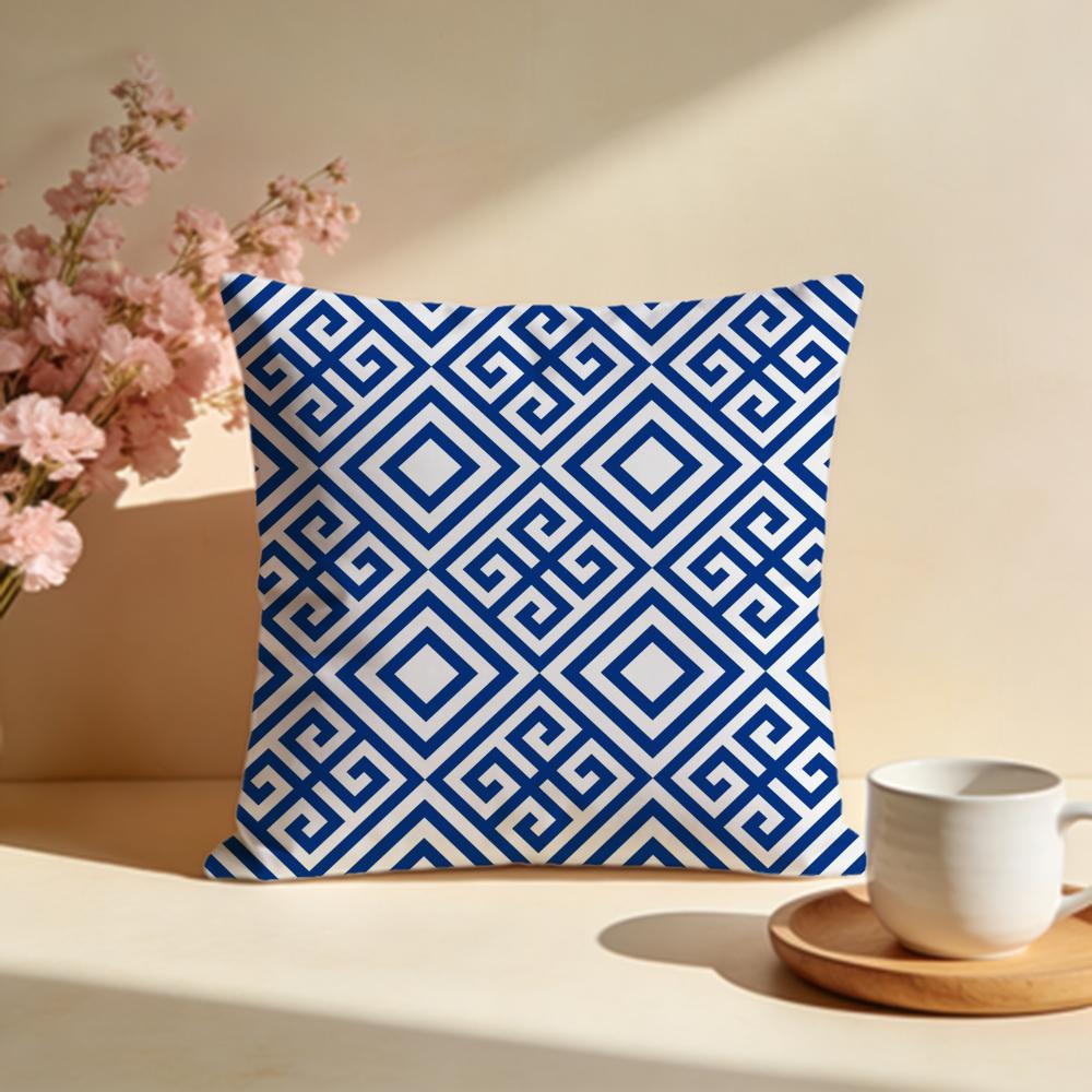 Flowing Meander Pattern Cushion Cover Soft Pillow Cases for Home Bedroom Living Room Sofa