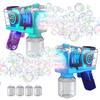 EagleStone Электрический игрушечный пистолет для мыльных пузырей Набор электрических мыльных пузырей LED 4 запасных 10 пузырьков с большой дистанцией утечки Легко и мощно для использования на открытом воздухе Лето