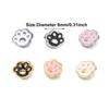 20pcs 8mm Cat Paw Pattern Craft Mini Buttons Clothing Sewing Buckle DIY Doll Clothes Metal Buckles
