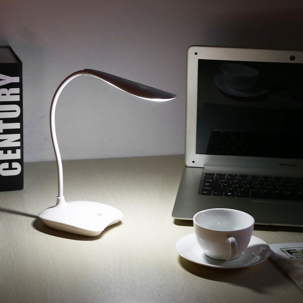 Зарядка через USB, 3 режима, светодиодная настольная лампа, гибкий сенсорный датчик, настольный светильник для чтения 