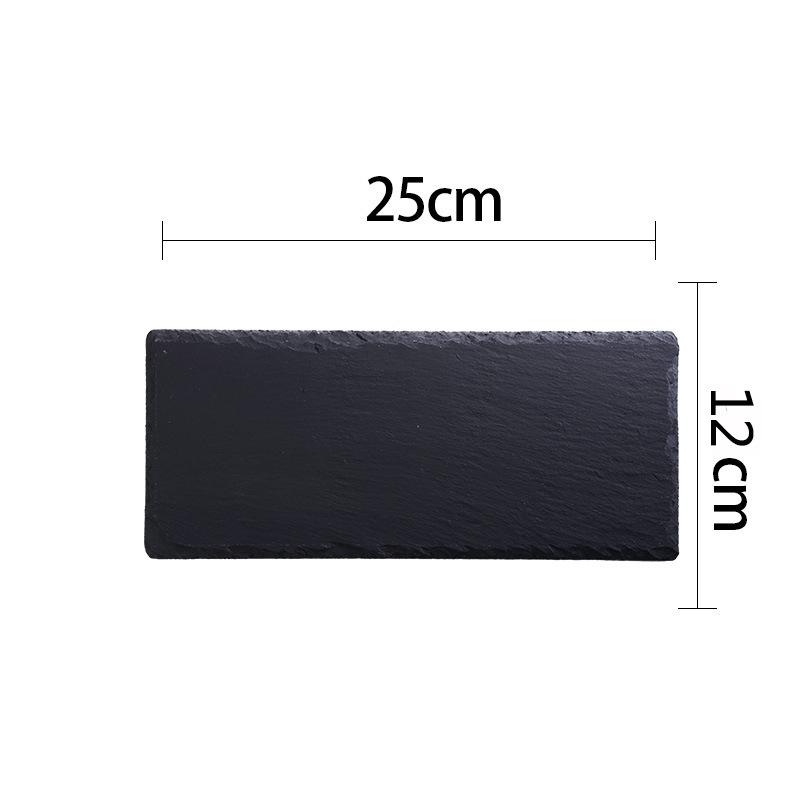 Новая черная сланцевая каменная обеденная тарелка из сланца Креативная японская суши-каменная тарелка Поднос для посуды Западная стейк-каменная тарелка Тарелка для стейка