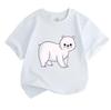 Cartoon Cute Polar Bear Print Kids T-Shirt 100% Cotton Soft Breathable Crew Neck Short Sleeve Tee for Boys Girls Casual Summer Animal Pattern Tops