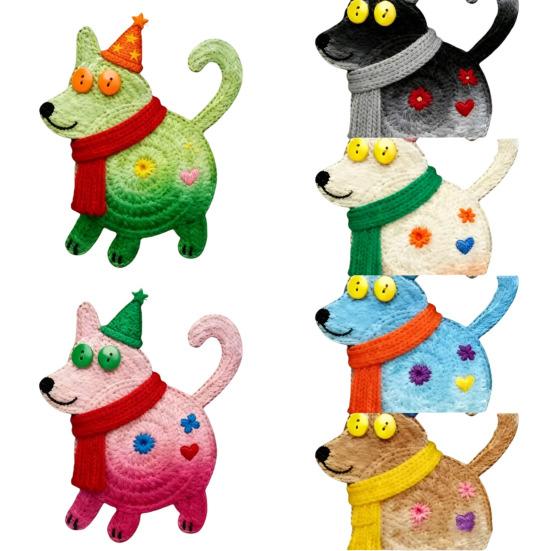 6PCS Wooden Coaster Cute Insulation Non-Slip Design Puppy Shape Thermal Durable