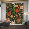 Christmas gift box printed curtains   pole bag curtains   Christmas decorations   daily home decorations   room decorations