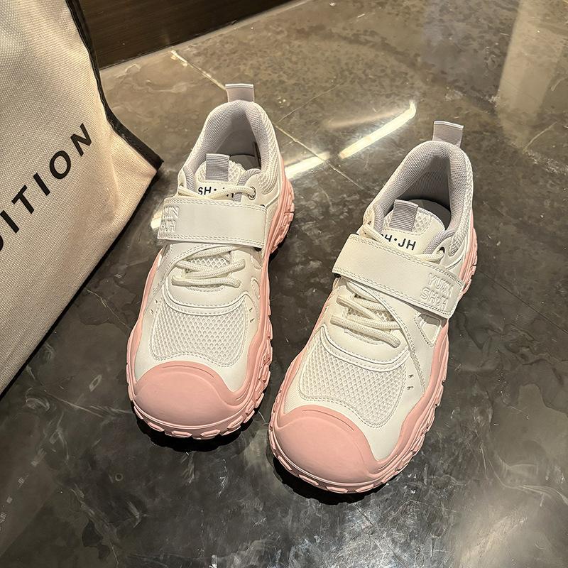 Большие уродливые симпатичные туфли с сетчатым лицом для женщин 2024 года, новые толстые подошвы для отдыха, спортивные туфли для одного человека, модные туфли для папы