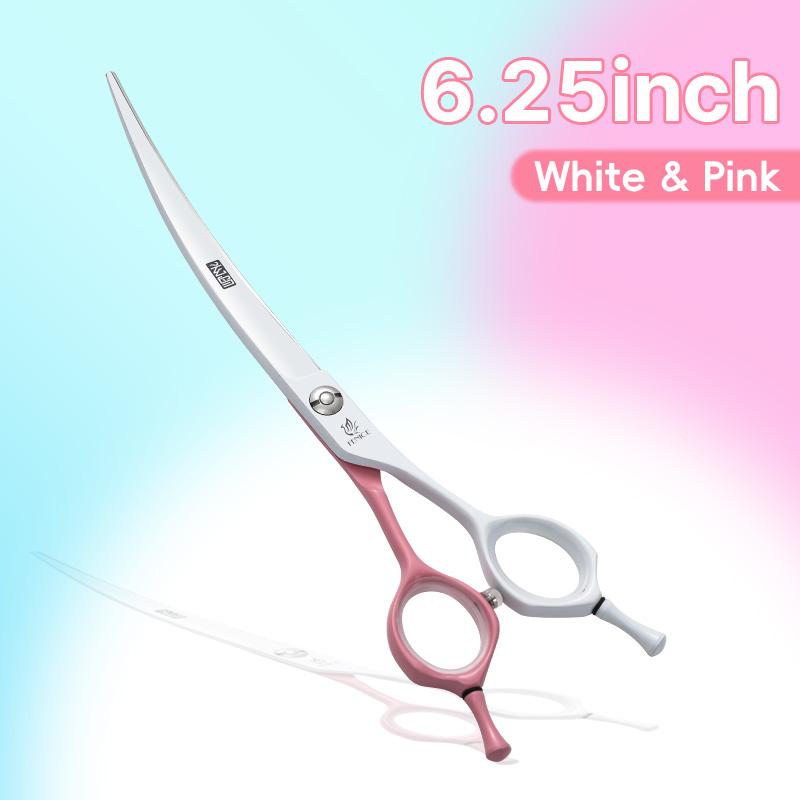 Fenice Макаронный Цвет JP440C Сталь 6.25/7/7.25 Изогнутые Ножницы для Груминга Собак Стрижки Шерсти Собак для Питомца Эстетиста Грумера