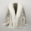 OFTBUY 2024 Autumn Winter Women 100%Real Mink Fur Shawl Luxury Knitted Genuine Mink Fur Cape Scarf with Natural Fox Fur Collar Cloak