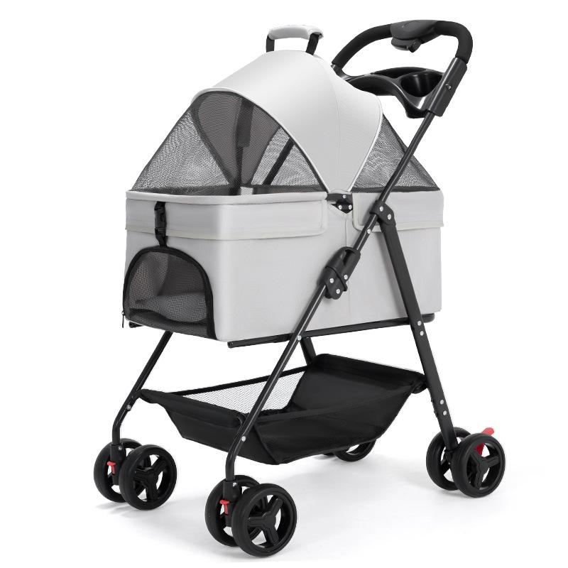 Lightweight Foldable Pet Stroller for Small & Medium Dogs and Cats - Detachable for Outdoor Walks