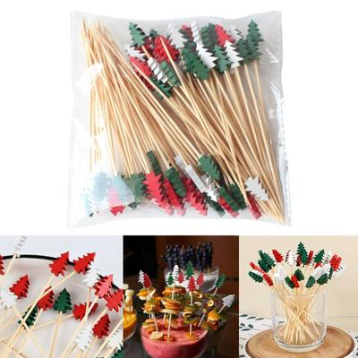 Рождественские кулинарные наборы Вилки для торта Коктейльные фруктовые палочки для сырного теста