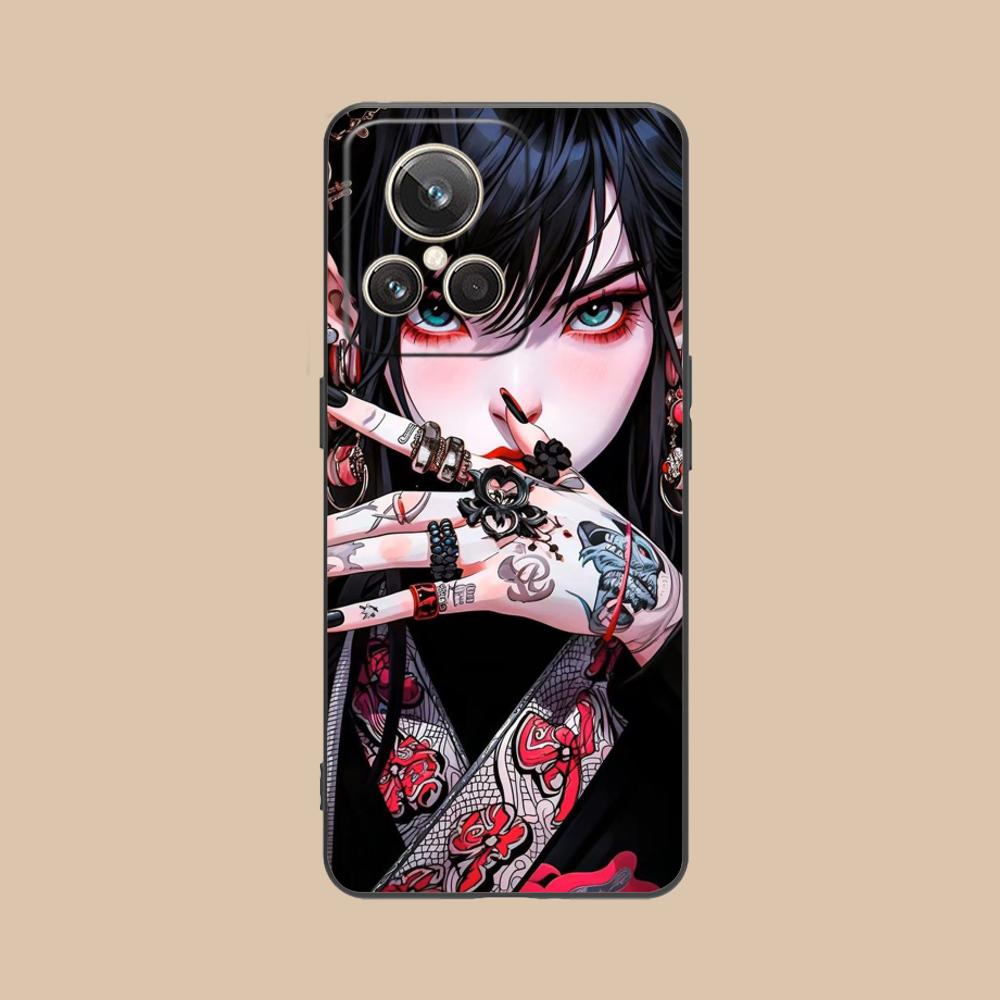 Модный Чехол для Телефона с Татуировкой Девушки для Realme GT 8 Neo Pro C75 73 71 C67 65 C55 53 C35 31 C20 15 Цветной Печатный Чехол