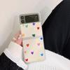 For Samsung Galaxy Z Flip 3 Case Korean Colorful Heart For Samsung Z Flip 4 Zflip4 Luxury Hard Pc Clear Cover With Laser Jam