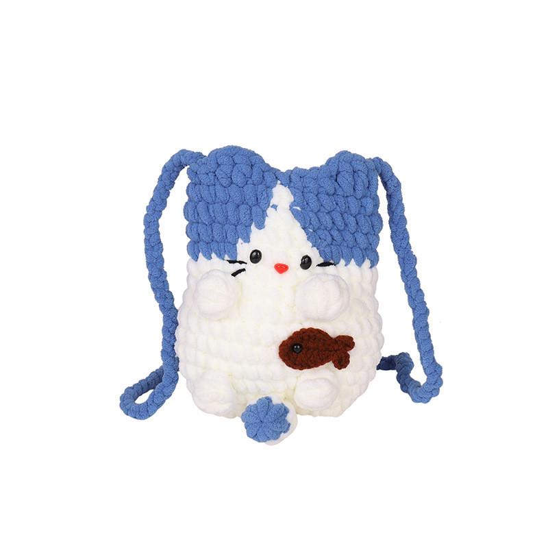 Молодежная шерстяная вязаная сумка через плечо с дышащей тканью и игривым животным узором