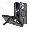 Magnetic Mobile Phone Case with Kickstand for IPhone 16 Pro Max 15 14 13 12 11 Translucent Stand Cases Cover with Holder