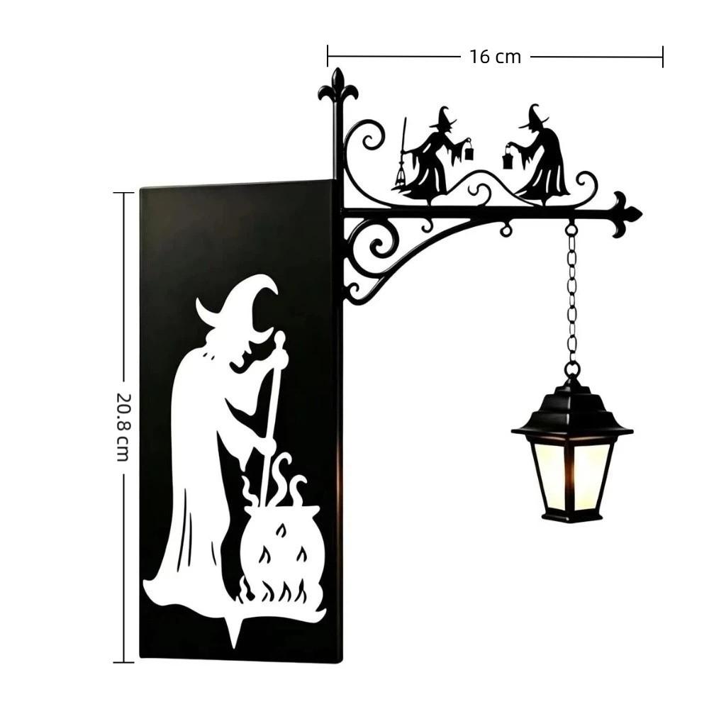 Gothic Iron Witch Bookshelf Lamp Black Metal Mini Shelf Lamp Gift for Book Lovers