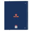 Classeur 4 Anneaux - Safta - KELME - 100 Feuilles A4 - Bleu Marine/Orange