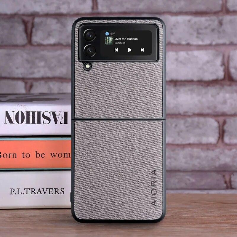 Чехол для Samsung Galaxy Z Flip 4 3 5G Flip3 Flip4, роскошный текстильный кожаный чехол для Samsung Galaxy Z Flip 4, чехол